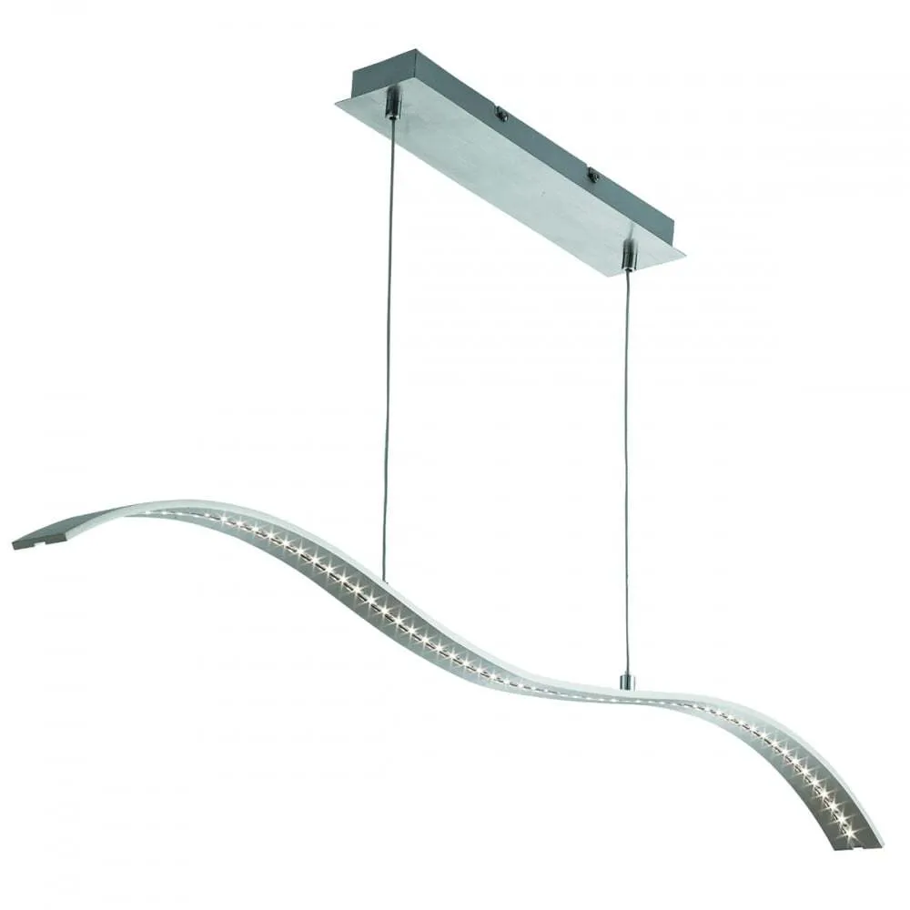 Searchlight 2076SS Led Bar Lights - Pendant Bar Satin Silver - Wavey