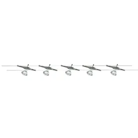 Searchlight 5098-05-LED 5 Light Led Cable Kit Adjustable Spotlight Heads Chrome