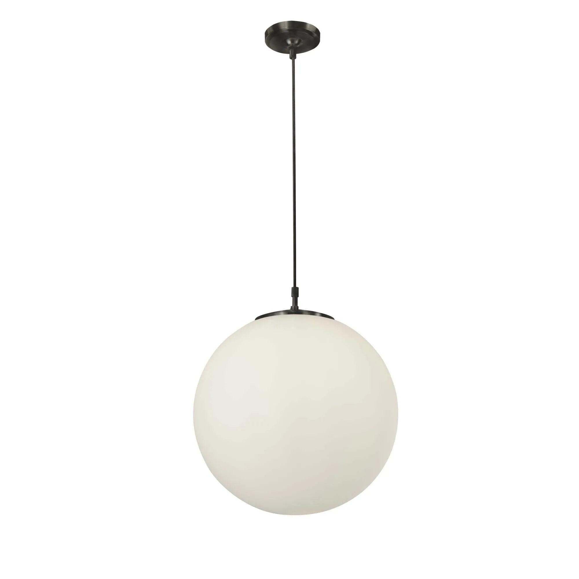 Searchlight 6099 Atom 1 Light Pendant Black Opal Glass
