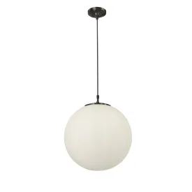 Searchlight 6099 Atom 1 Light Pendant Black Opal Glass