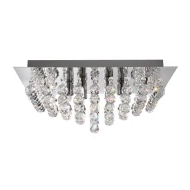 Searchlight 6408-8CC Hanna 8 Light Chrome Square Flush-crystal Balls