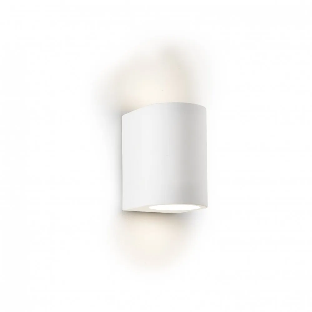 Searchlight 8436 Gypsum G9 White Curved Cylinder Plaster Wall Light