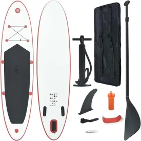 Stand Up Paddle Board Set SUP Surfboard Inflatable Red and White,Paddleboards-28.16lbs