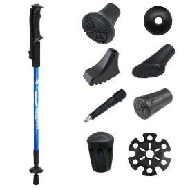 Telescopic Walking Sticks & Trekking Poles with Rubber Tips and Tungsten Carbide Tip - Ideal for Hiking, Camping, Climbing