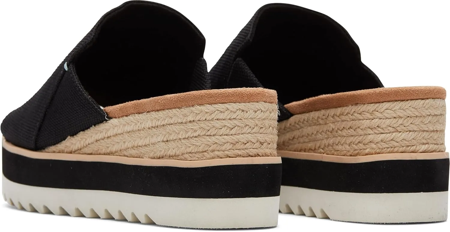 TOMS Womens Diana Platform Espadrille Casual Sandals Casual Mid Heel 2-3" - Black