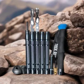 Trek Outfit Tactical Survival Hiking Stick - Adjustable with EVA Grip and Tools