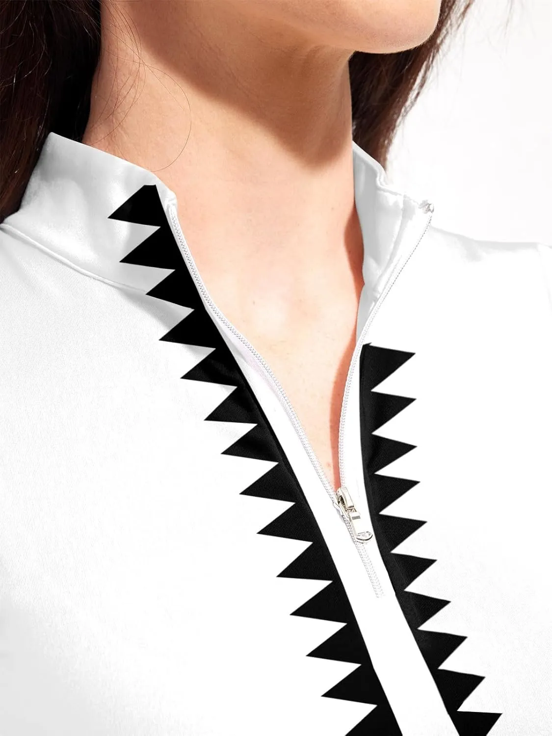 Women's Golf Shirts Sleeveless Printed Polo Shirt for Women Quick Dry Quarter Zip Stand Collar Tee Shirt Workout Top